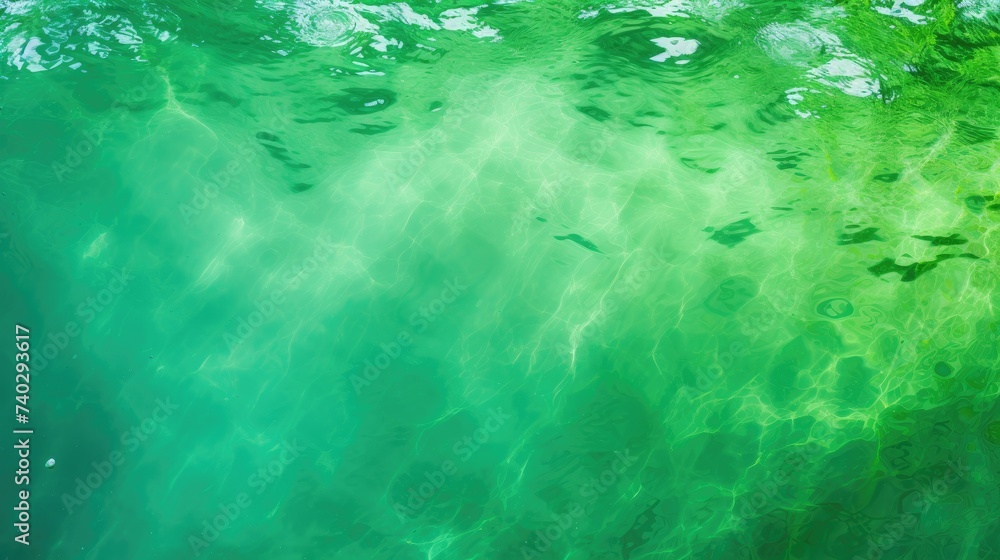 Vibrant Green Water Ripples Create Abstract Nature Background