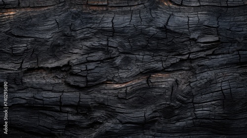 Intricate Details of a Charred Rock Wall Revealing Ancient Textures and History