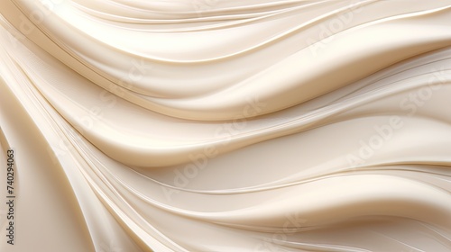 Smooth White Silk with Elegant Flowing Pattern - Beauty Cream Texture Background