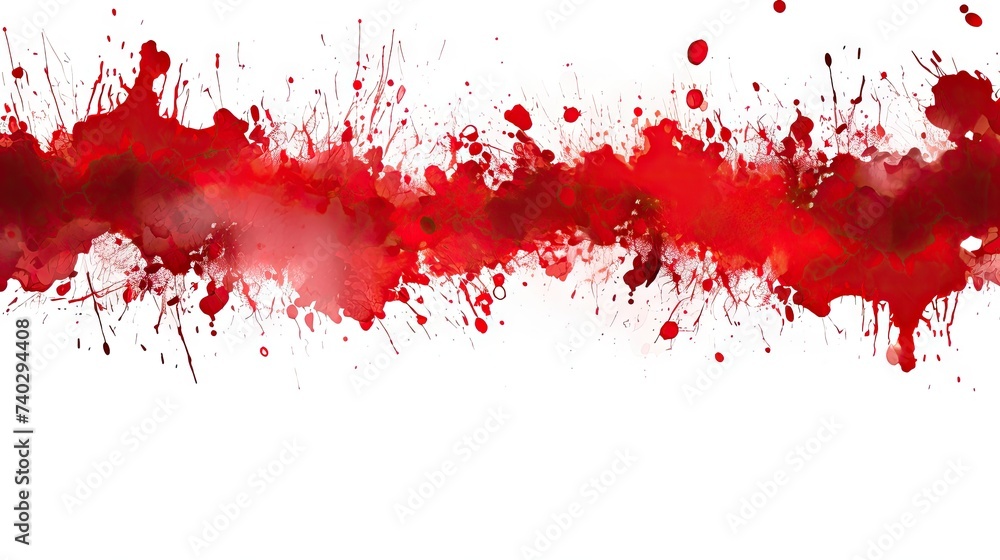 Dynamic Red Paint Splatter Creates Abstract Art on Clean White Background Dynamic Red Paint Splatter Creates Abstract Art on Clean White Background