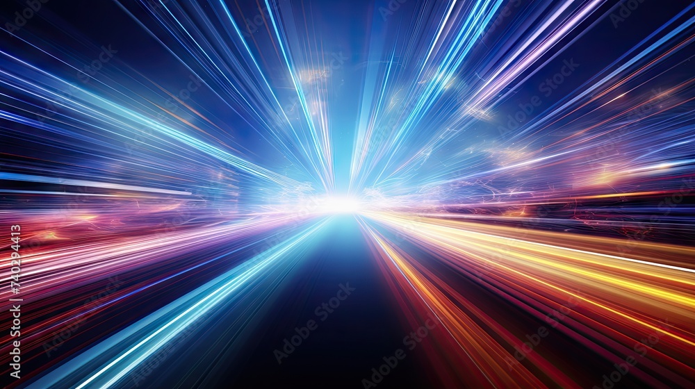 Dynamic Light Trails Illuminating the Void: Futuristic Technology Concept Art Dynamic Light Trails Illuminating the Void: Futuristic Technology Concept Art