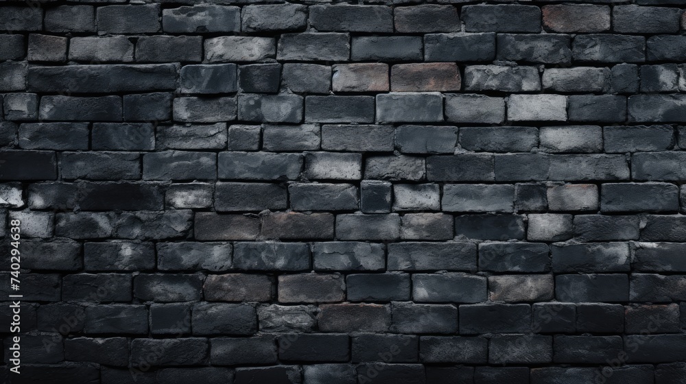Elegant Black Stone Wall Contrasting Against a Dark Background