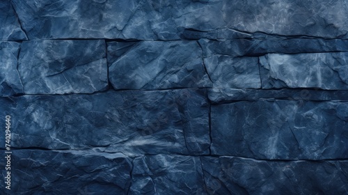 Mesmerizing Dark Blue Stone Wall Background Casting a Timeless Aura of Elegance and Strength