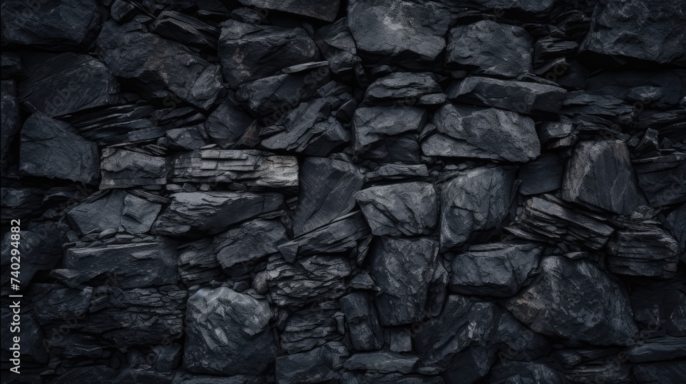 Mysterious Dark Stone Formation - Abstract Background of Black Rough Rocks Mysterious Dark Stone Formation - Abstract Background of Black Rough Rocks