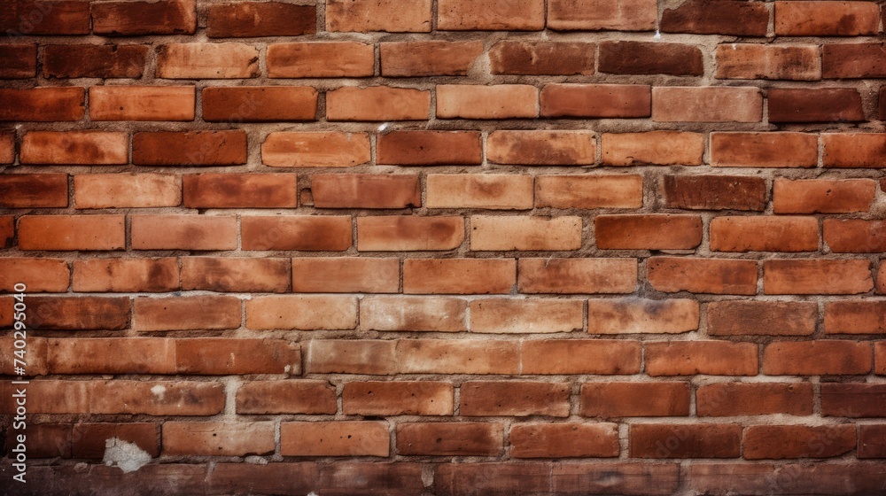 Fototapeta premium Vintage Red Brick Wall Texture with Distinctive Red Brick Element