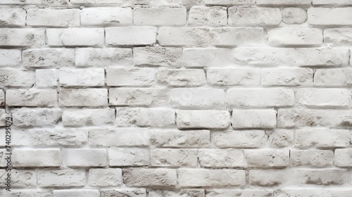 Elegant White Brick Wall with Intricate Brick Pattern Suitable for Minimalist Design Concepts