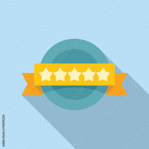 Star balance data icon flat vector. Featured product. Design present mobile