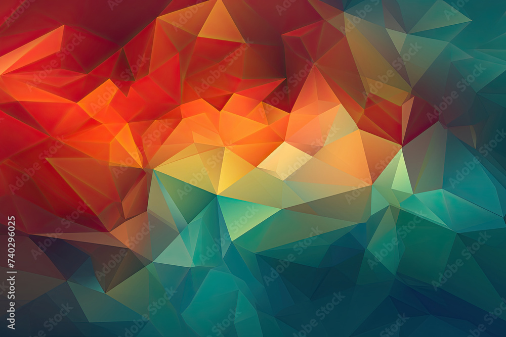 Colourful vibrant polygonal textured background with depth through use of colour Colourful vibrant polygonal textured background with depth through use of colour