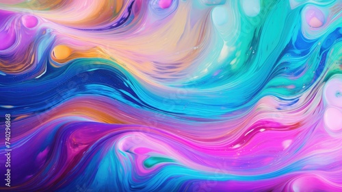 Vibrant Oil Slick Abstract Art: Colorful Fluid Rainbow Background Design