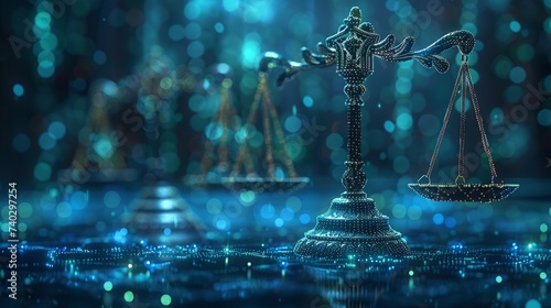 scales of justice in the night