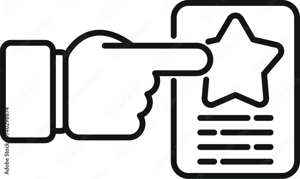 Tap star featured product icon outline vector. Event help service. App design Tap star featured product icon outline vector. Event help service. App design