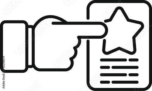 Tap star featured product icon outline vector. Event help service. App design