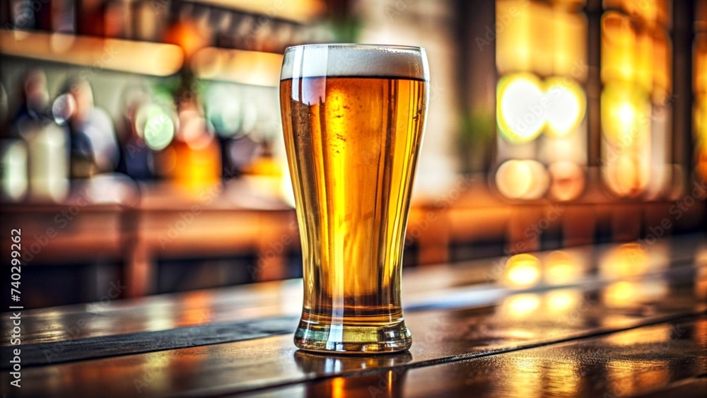 glass of beer on table