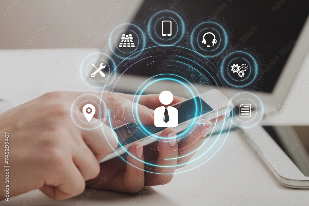 Technical Support Customer Business Technology using smartphone Technical Support Customer Business Technology using smartphone
