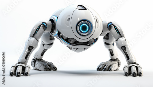 Futuristic robot on a white background