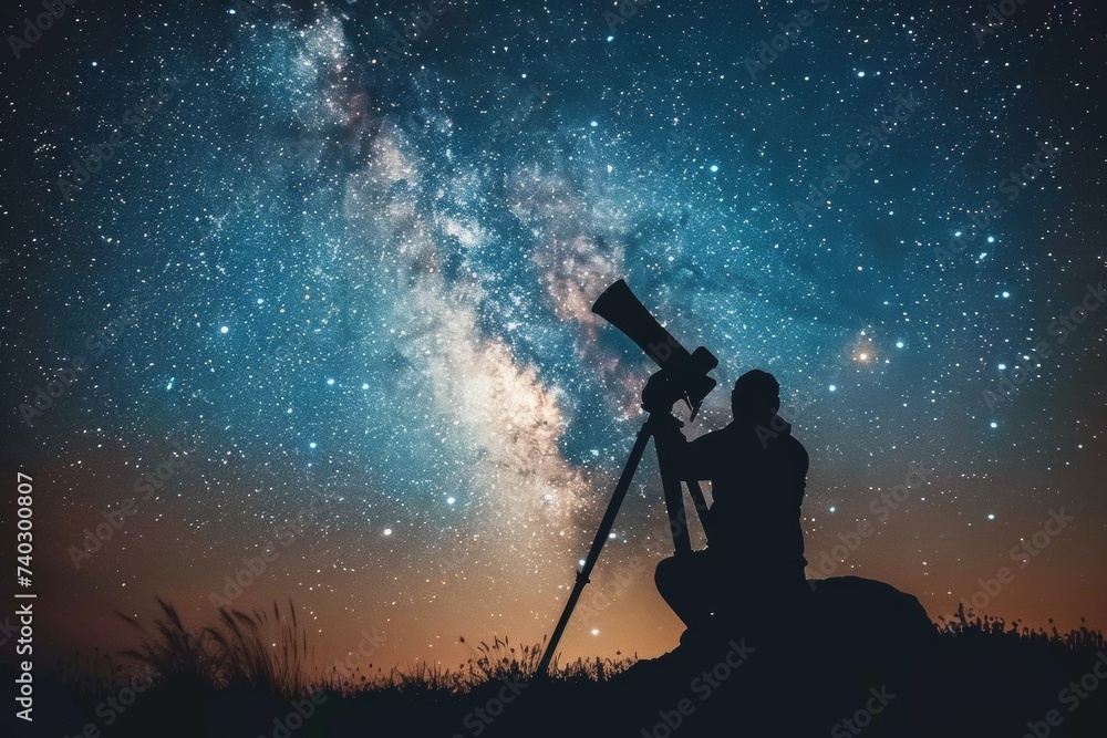 Fototapeta premium Stargazing in a clear night sky