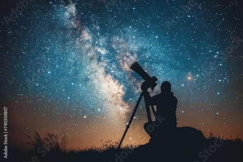 Stargazing in a clear night sky