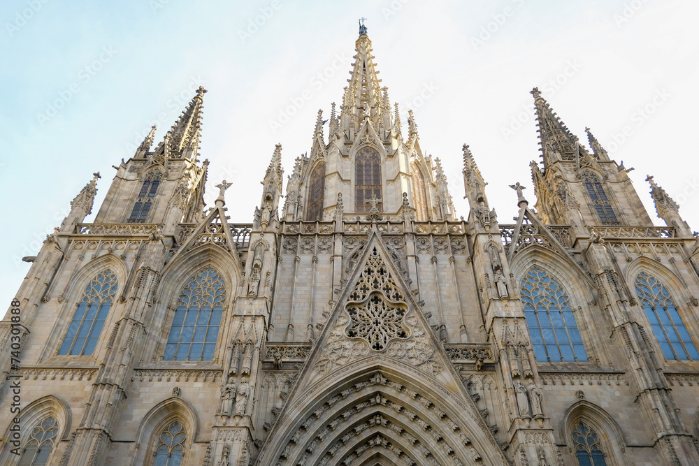 Gothic style cathedral of Barcelona