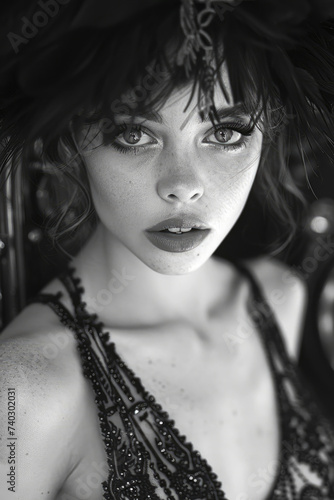 Black and white image of a ...