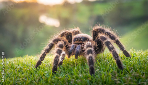 Tarantula spider on the grass