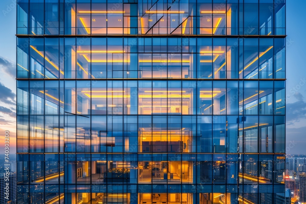Contemporary office building with a glass facade Contemporary office building with a glass facade