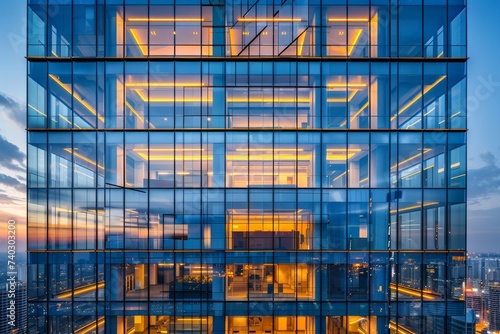 Contemporary office building with a glass facade