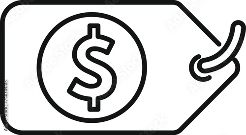 Product price tag icon outline vector. Present unit mobile. Brand marketing