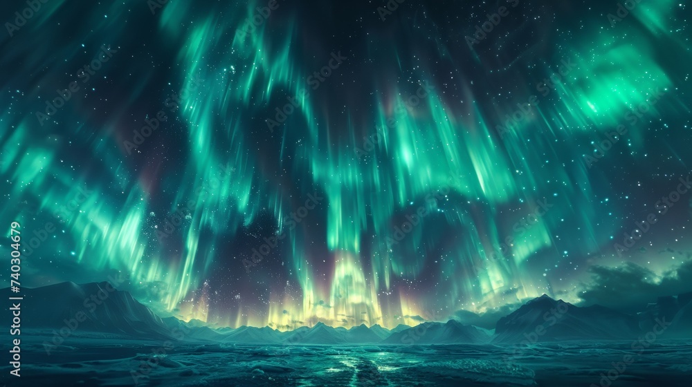 Northern Lights in the night sky wallpaper 