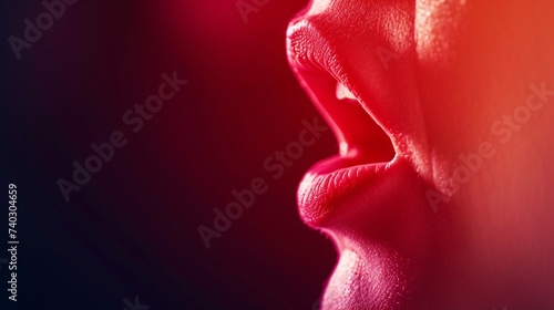 Ambiance rouge noir d'une personne avec un mal de gorge » IA générative