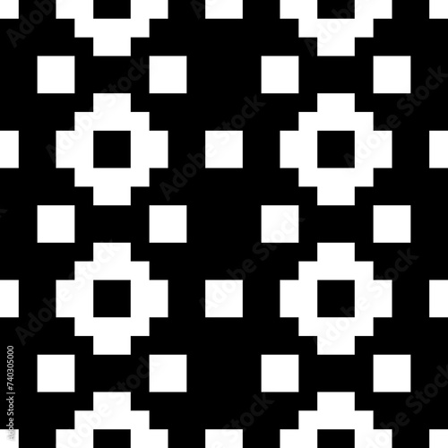 Seamless pattern. Ancient mosaic. Folk image. Ethnic background. Inca crosses, squares ornament. Tribe motif. Digital paper, web design, ethnical textile print. Tribal wallpaper. Vector artwork.