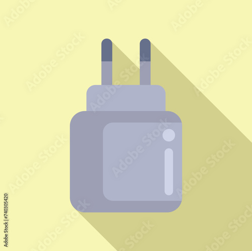 Wall charger adapter icon flat vector. Sun controller. Module cell charge