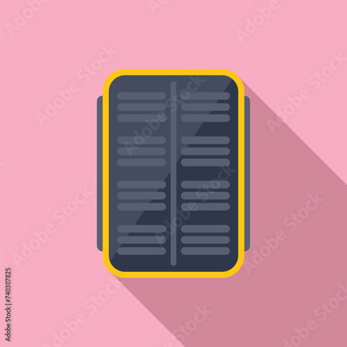 Small solar panel icon flat vector. Regulator sun controller. Electrical array
