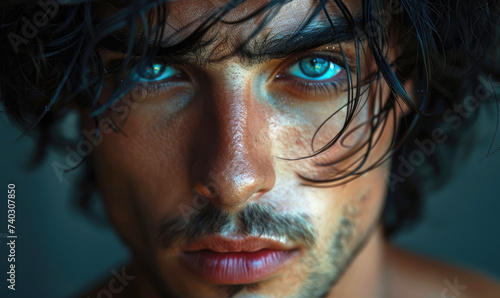 An attractive man with gree...