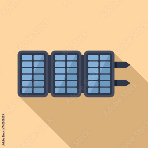 Converter controller icon flat vector. Solar panel foldable. Module source