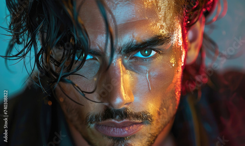An attractive man with gree...