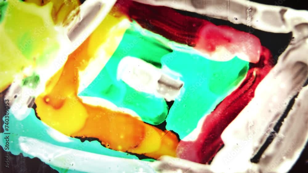 old super 8 film footage experimental art random color patterns draw on film animation moving fast lines white black background youtube channel film intro fx high contrast analog footage 16:9 4K HQ