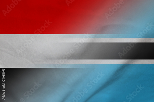 Yemen and Botswana government flag transborder negotiation BWA YEM photo