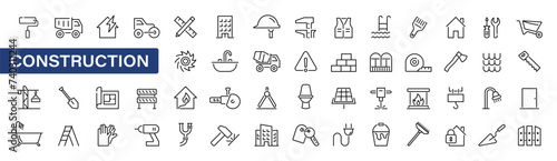 Construction icons set. Build icons. Repair tools. Vector illustration