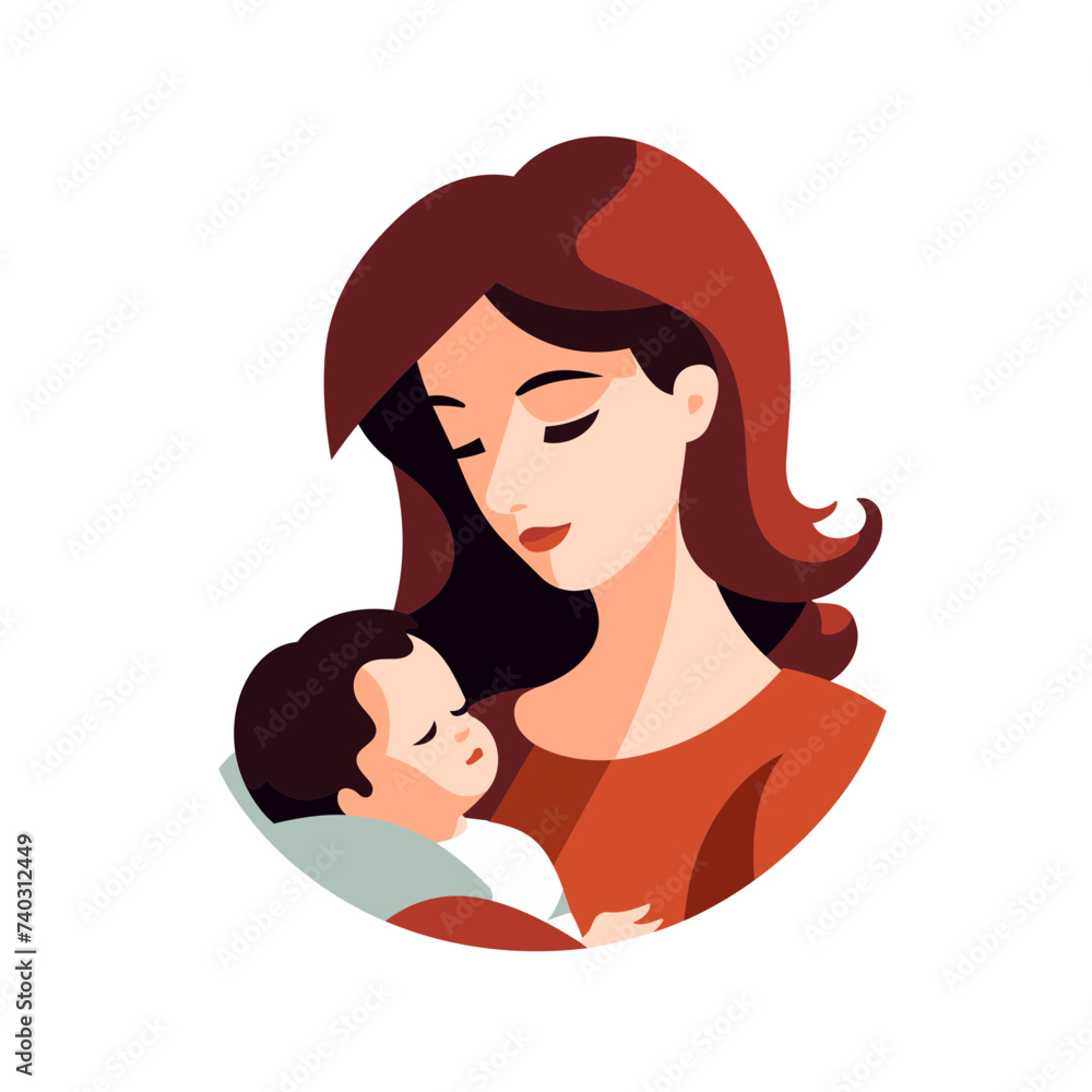 woman mother with a baby vector illustration isolated transparent background logo, cut out or cutout t-shirt print design woman mother with a baby vector illustration isolated transparent background logo, cut out or cutout t-shirt print design