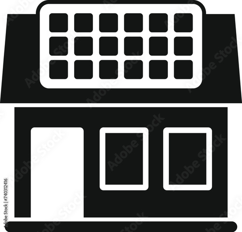 Solar panel on house roof icon simple vector. Regulator sun. Module cell