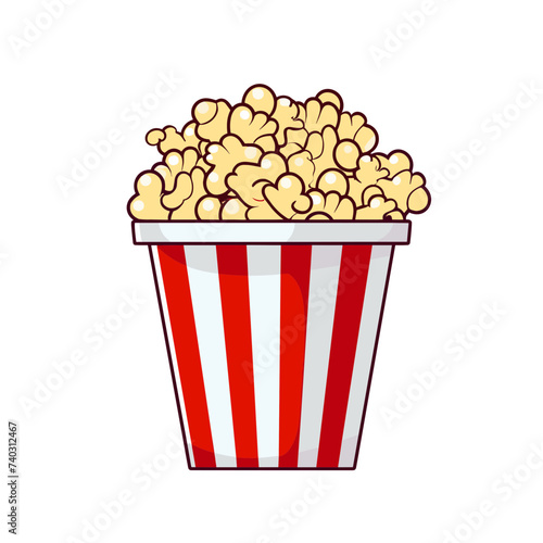 bucket of popcorn  vector illustration isolated transparent background logo, cut out or cutout t-shirt print design