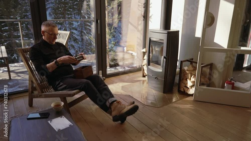 Man examining a film camera