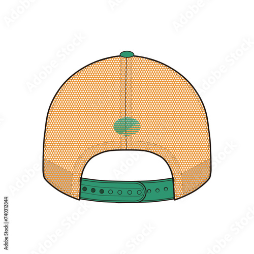 9Forty Mesh Mid with Snapback Closure High Detail Vector Illustration