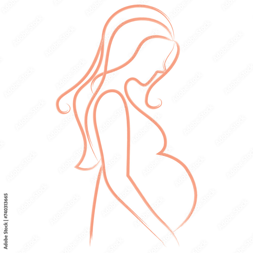Outline of a pregnant woman Vector Outline of a pregnant woman Vector