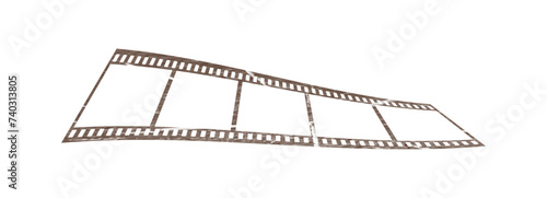 35mm retro film strip in 3d vector design with 5 frames on white background. Vintage film reel icon illustration to use in photography, summer vacation, cinema, travel, photo frame. 