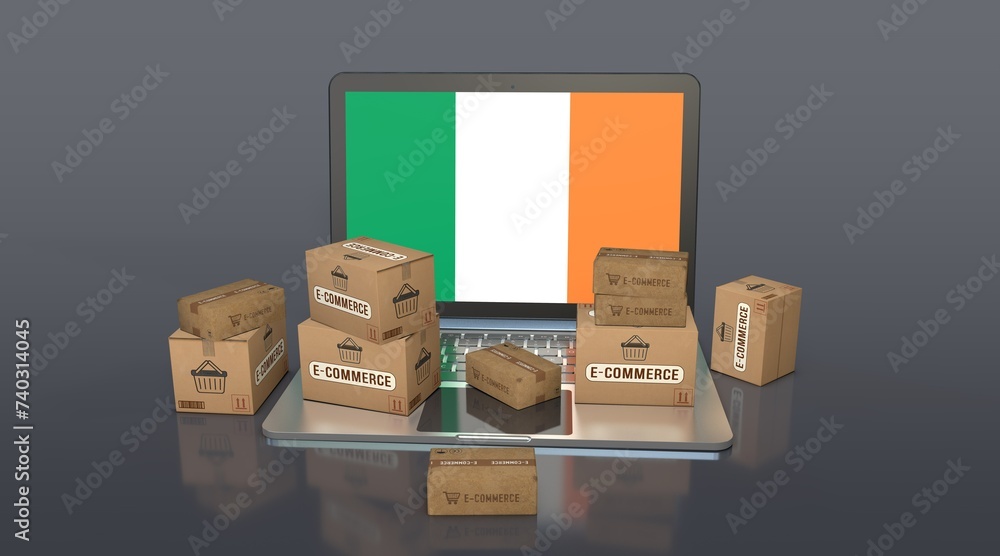  Ireland, Republic of Ireland, E-Commerce Visual Design, Social Media Images. 3D rendering.
