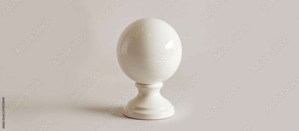Minimalistic concept of a single white egg on a clean white surface Minimalistic concept of a single white egg on a clean white surface