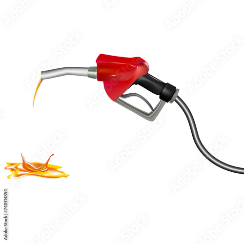 Creative vector illustration of petrol, diesel, gas filling nozzle isolated on transparent background.