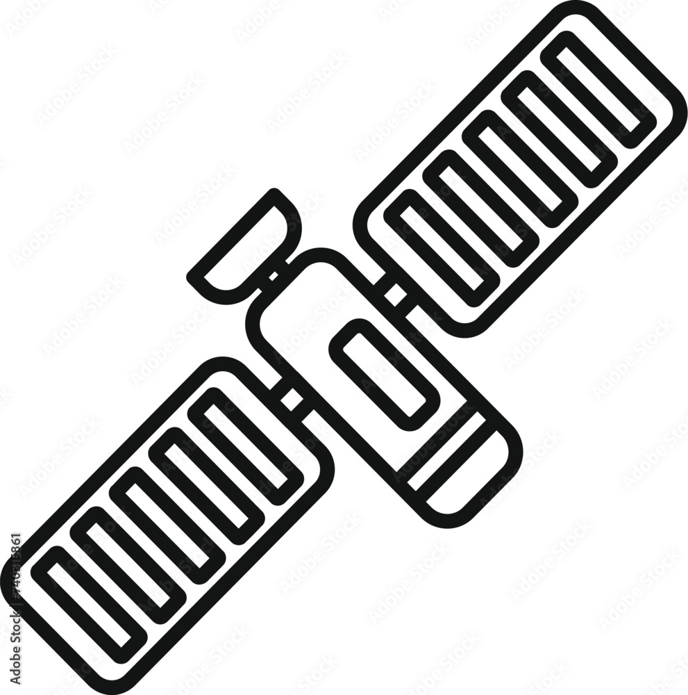 Space satellite power icon outline vector. Source cell. Sunlight grid charging Space satellite power icon outline vector. Source cell. Sunlight grid charging