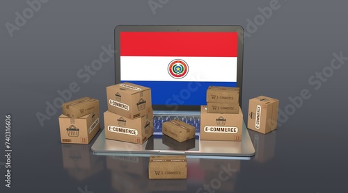 Paraguay, Republic of Paraguay, E-Commerce Visual Design, Social Media Images. 3D rendering. photo